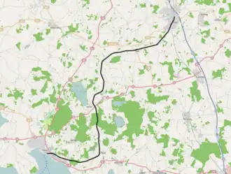 Spoorlijn Ringe - Faaborg op de kaart