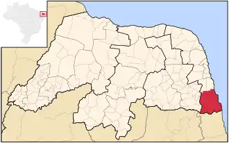Ligging van de Braziliaanse microregio Litoral Sul in Rio Grande do Norte