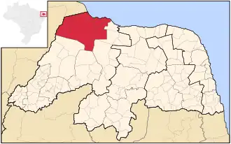 Ligging van de Braziliaanse microregio Mossoró in Rio Grande do Norte