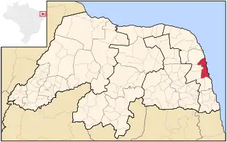 Ligging van de Braziliaanse microregio Natal in Rio Grande do Norte