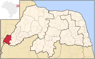 Ligging van de Braziliaanse microregio Serra de São Miguel in Rio Grande do Norte
