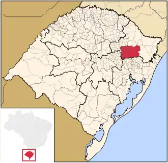 Ligging van de Braziliaanse microregio Caxias do Sul in Rio Grande do Sul