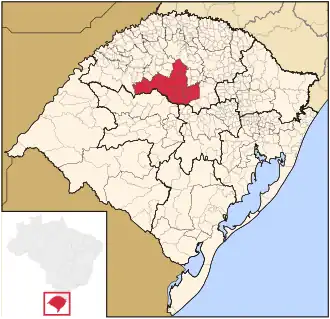Ligging van de Braziliaanse microregio Cruz Alta in Rio Grande do Sul