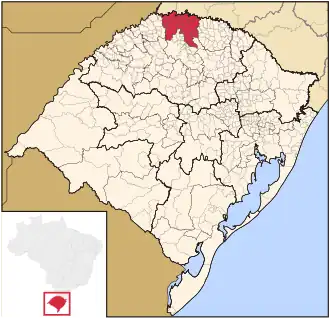 Ligging van de Braziliaanse microregio Frederico Westphalen in Rio Grande do Sul