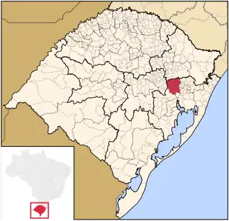 Ligging van de Braziliaanse microregio Montenegro in Rio Grande do Sul