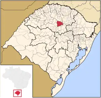 Ligging van de Braziliaanse microregio Não-Me-Toque in Rio Grande do Sul