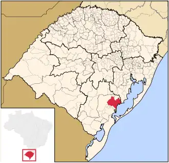 Kaart van São Lourenço do Sul