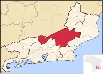 Ligging van de Braziliaanse mesoregio Centro Fluminense in Rio de Janeiro