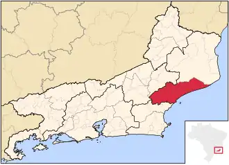 Ligging van de Braziliaanse microregio Macaé in Rio de Janeiro