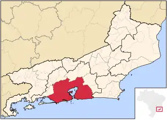 Ligging van de Braziliaanse microregio Rio de Janeiro in Rio de Janeiro