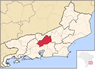 Ligging van de Braziliaanse microregio Serrana in Rio de Janeiro