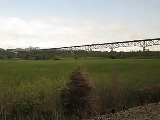 De brug gezien vanuit de train van Amtrak