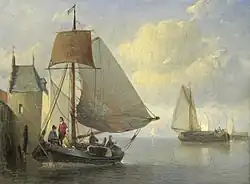 Riviergezicht met een waltoren, 1855, olieverf op paneel, Rijksmuseum Amsterdam