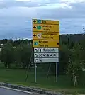 Wegwijzers in Samisch en Noors in Noorwegen.