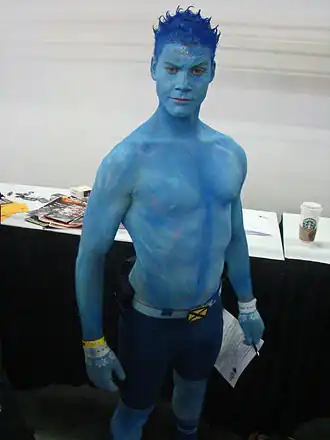 Cosplayer als de Iceman tijdens Big Apple Con 2009