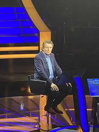 Robert ten Brink in de studio van Bankgiro Miljonairs