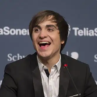 Roberto Bellarosa tijdens het Eurovisiesongfestival 2013