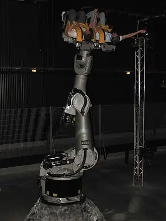 Een robocoaster in werking