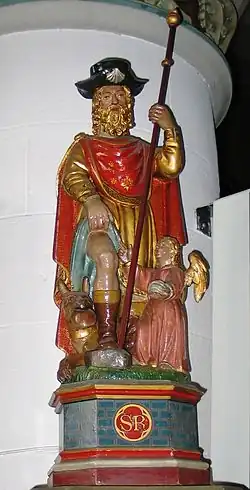 De heilige Rochus in de kerk van Sint-Kwintens-Lennik