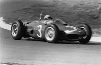 Ricardo Rodriguez in een Ferrari tijdens de Grote Prijs van Nederland 1962.