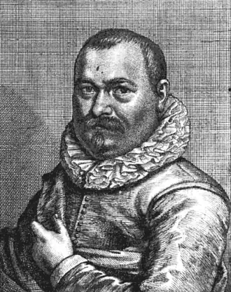 Portret van Roelant Savery in Cornelis de Bie's Het Gulden Cabinet