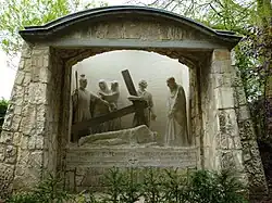 9. De derde val van Jezus onder het kruis. 1928.