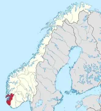 Kaart van Rogaland fylke