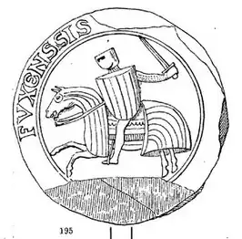 Het zegel van graaf Rogier Bernard II van Foix.