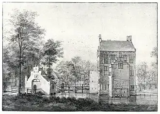Kasteel Groenewoude tekening van Roelant Roghman, 1646-1647