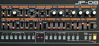 Een JP-08 synthesizer