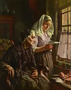 Roland Larij: Zeeuws interieur met moeder en dochter