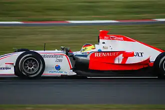 Rodríguez in actie op Silverstone, 2008