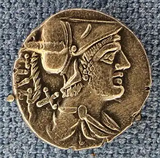 Denarius van Mars uit de Romeinse Republiek. Collectie: Palazzo Blu, Pisa.