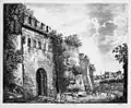 Porta Latina, tekening van Rossini begin 18e eeuw