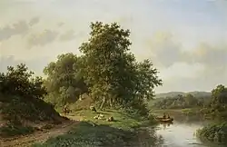 Romantisch tafereel met bootje in een vaart