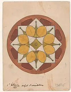 Rond ornament met bladmotief