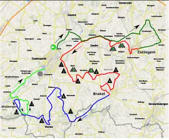 Routekaart van de Ronde van Vlaanderen 2020