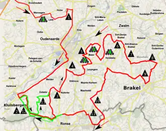 Routekaart van de Ronde van Vlaanderen 2023