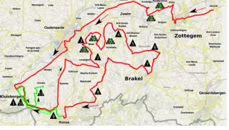 Routekaart van de Ronde van Vlaanderen 2024