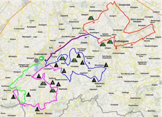 Routekaart van de Ronde van Vlaanderen 2024