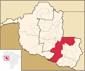 Ligging van de Braziliaanse microregio Cacoal in Rondônia