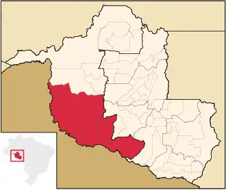 Ligging van de Braziliaanse microregio Guajará-Mirim in Rondônia