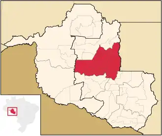 Ligging van de Braziliaanse microregio Ji-Paraná in Rondônia