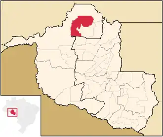 Kaart van Candeias do Jamari