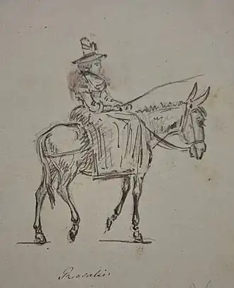 Rosalie de Constant, getekend door haar broer Jean Victor de Constant Rebecque.