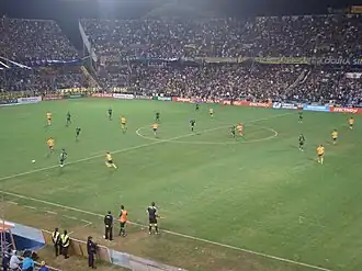 Het stadion uitverkocht bij een wedstrijd tussen Rosario Central en San Martín de San Juan, juni 2012