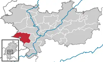 Kaart van Rosbach vor der Höhe