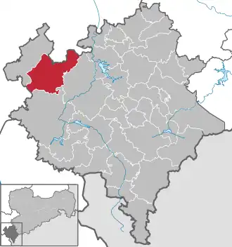 Kaart van Rosenbach/Vogtl.