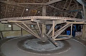 Kamwiel rosmolen met haam voor het paard