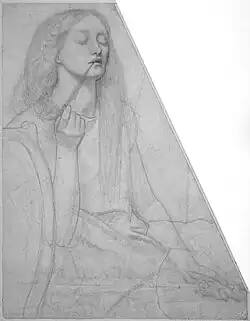 Studie van Elizabeth Siddal als Delia